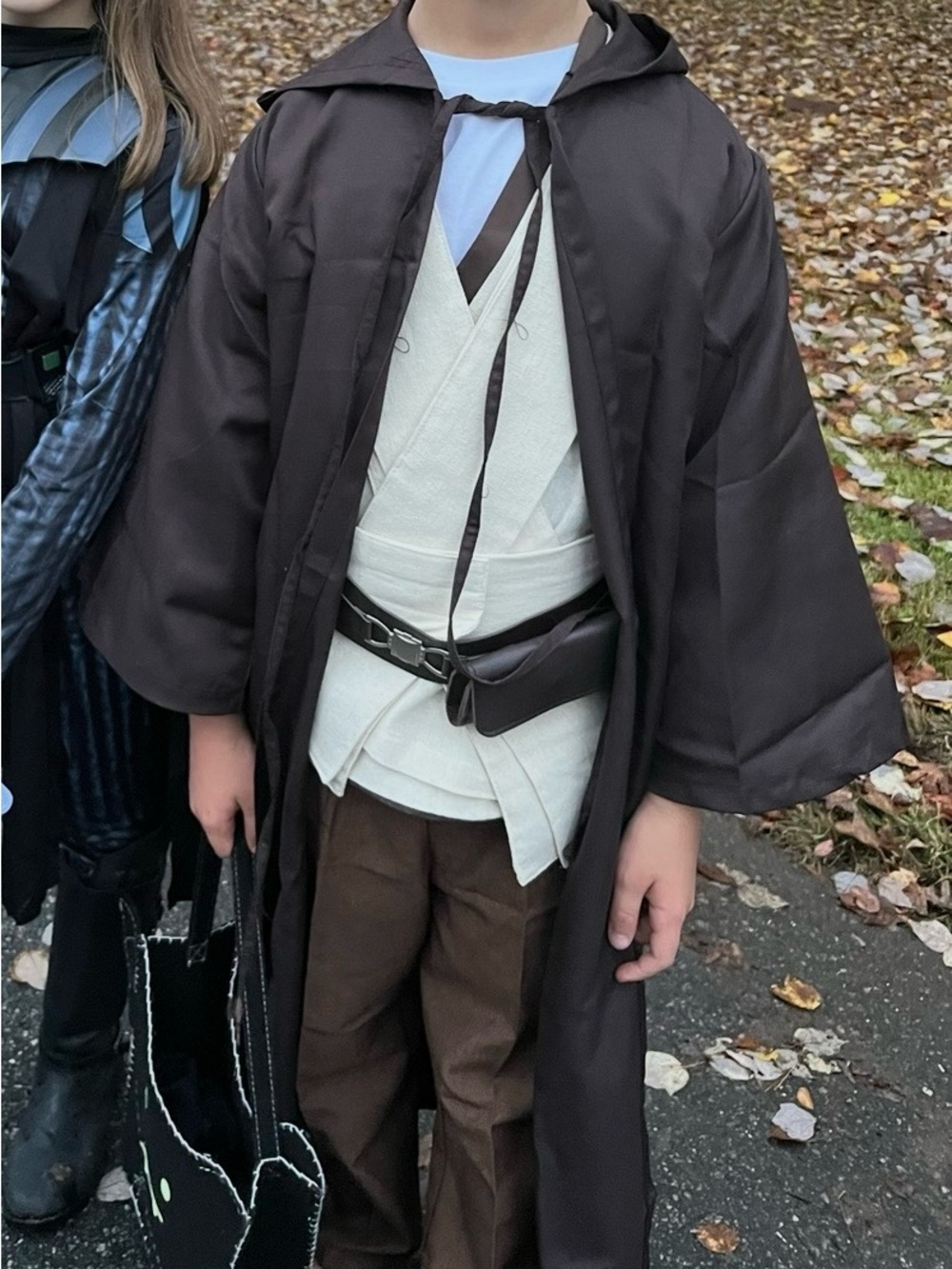 Kids Brown Jedi Cloak Costume with Cream Tunic